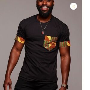 D’iyanu Seun Men's African Print T-Shirt with pocket